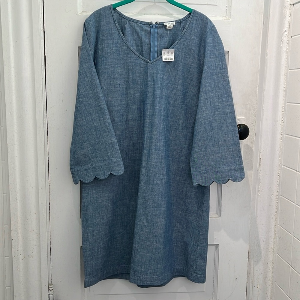 J. By J. Crew 100% Cotton Chambray Dress Size 12